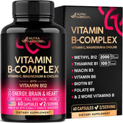 NUTRAHARMONY B-Complex bottle-front for daily energy and balanced wellness.