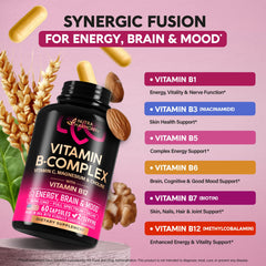 NUTRAHARMONY B-Complex ingredients-panel close view for informed supplement choice.