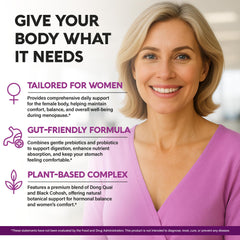 NUTRAHARMONY dong-quai bottle showcases a natural menopause support option.