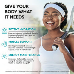 NUTRAHARMONY electrolytes tablet dissolving in water demonstrates quick hydration.