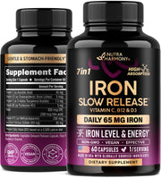 NUTRAHARMONY Iron 65mg bottle promotes gentle iron support for daily use.
