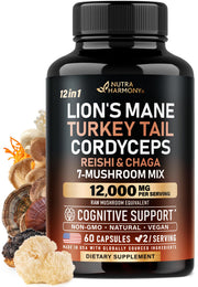 NutraHarmony Lions Mane capsule boosts focus and mental clarity