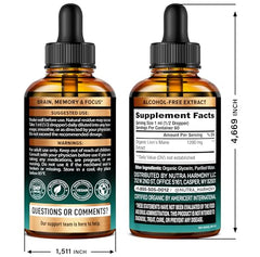 NutraHarmony Lions Mane Liquid drops dispense clearly from a dropper for easy use.