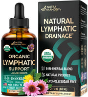 NUTRAHARMONY lymph drainage drops bottle with organic blend for daily balance and gentle support