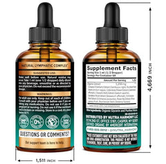 NUTRAHARMONY lymph drops ingredients closeup highlighting elderberry and dandelion for wellness support