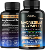 NutraHarmony Magnesium 5-in-1 complex bottle for daily vitality and comprehensive mineral support