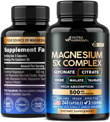 NutraHarmony Magnesium 5-in-1 complex bottle for daily vitality and comprehensive mineral support