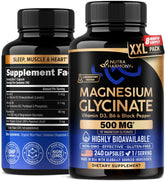 nutraharmony magnesium glycinate 500mg bottle on desk supports restful sleep and comfortable muscles