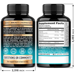 NutraHarmony NAC bottle side highlighting selenium and B vitamins for immune and nerve support