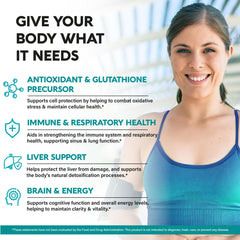 NutraHarmony NAC label close-up with gluten-free vegan non-GMO certification