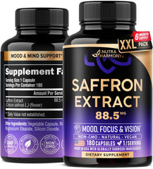 NUTRAHARMONY saffron capsules bottle pour supports mood and focus for daily balance