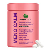 NutraHealth Meno Calm bottle highlighting 12-in-1 menopause support.