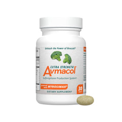 Nutramax Avmacol bottle front view highlighting the sulforaphane producing formula for detox support.