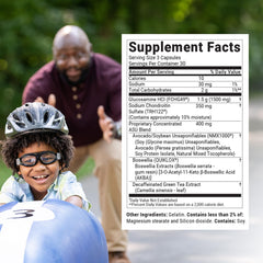 Nutramax Cosamin bottle side label listing ingredients and dosage