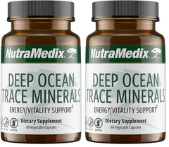 NutraMedix Deep Ocean Trace Minerals bottle shown for electrolyte support and daily energy potential