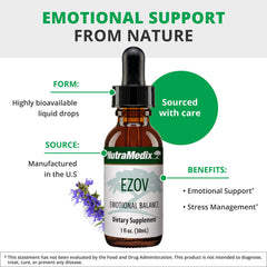 NutraMedix Ezov Hyssop label closeup emphasizes natural ingredients.