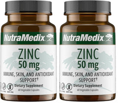 NutraMedix Zinc 50mg bottle front view indicating daily immune support