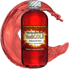 Nutraneering MediGOLD bottle clear for daily wellness.