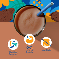 Nutranelle Chocolate Whey Protein shake being prepared for a quick recovery