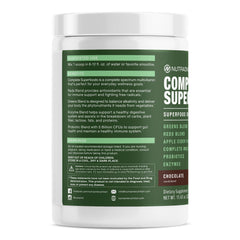 NutraOne Complete Superfoods chocolate shake ready after a workout for easy nutrient replenishment.