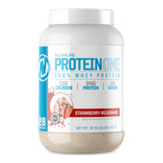 NutraOne ProteinOne strawberry-milkshake bottle front view, highlighting flavor and post-workout support.