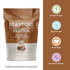NutraOne RoastOne Sweet Cream flavor highlights a smooth coffee protein experience.