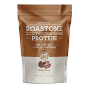 NutraOne RoastOne coffee protein powder tub with Sweet Cream flavor and protein-packed goodness.