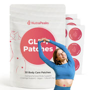 NutraPeaks GLP Patches packaging highlights a clean, plant-based wellness solution for daily balance.