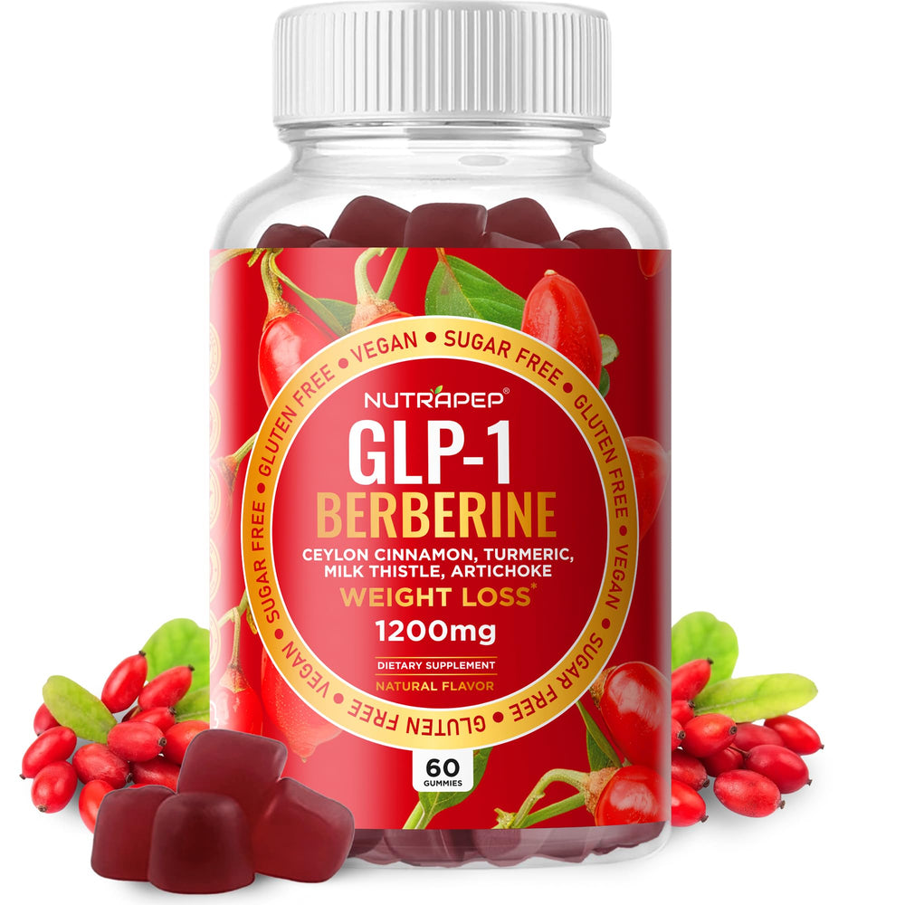 NutraPep Premium Berberine HCl Gummies bottle showing high potency formula for metabolic support