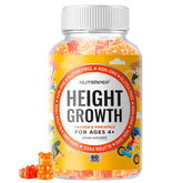 NutraPep Teens Height Growth Gummies jar showing convenient daily chew for growing kids.