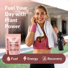 NUTRAPULSE Vanilla Chai protein powder in a blender for creamy smoothies.