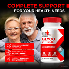 NutraRize Gluco Health Plus ingredients panel emphasizing essential nutrients for overall health.