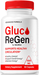 NutraRize GlucoRegen pills bottle front promotes daily wellness and balance.