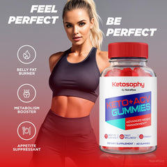 NutraRize Ketosophy ACV gummies closeup highlighting a keto-friendly energy boost.