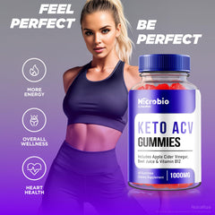 NutraRize MicroBio Keto ACV Gummies packaging shot emphasizes all-natural formula.