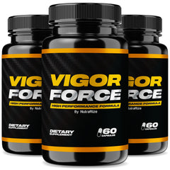NutraRize Vigor Force bottle pour supports daily stamina while on the go