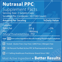 Nutrasal PhosChol PPC bottle serving size display highlighting 33 servings