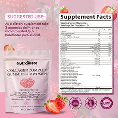 Nutrastaste collagen gummies label reflects GMP quality