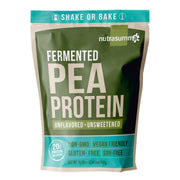 Nutrasumma pea protein powder in a jar shows clean, soy-free protein.