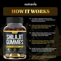 Nutravia Shilajit Gummies with Black Seed Oil for daily vitality