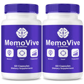 NutraVibe MemoVive bottle front view, daily brain support for focus and clarity.