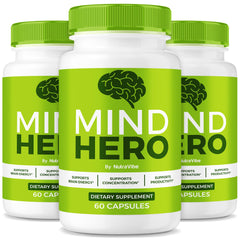 NutraVibe Mind Hero capsules pack for daily focus on the go.