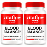 NutraVibe Vitaflow Max bottle front showing premium balance blend for daily use