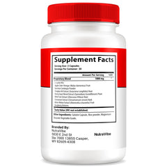 NutraVibe Vitaflow Max bottle label highlighting natural ingredients and daily balance