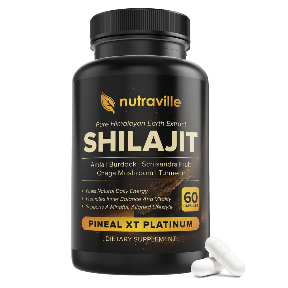 Nutraville Pineal XT Platinum bottle front showing energy-supporting formula.