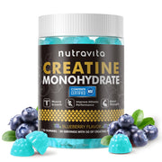 Nutravita creatine gummy blueberry bottle ready for daily workouts.