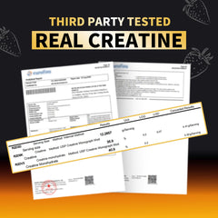 Nutravita Creatine Gummy bottle side shows certification and sugar-free formula