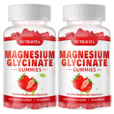 Nutravita Magnesium Glycinate Gummies bottle with strawberry flavor for daily calm.