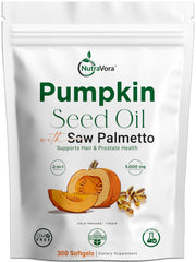 NutraVora pumpkin seed oil bottle highlighting high potency for daily wellness