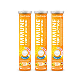 Nutrazul Immune Triple Action orange effervescent tablet dissolving in water for easy daily hydration